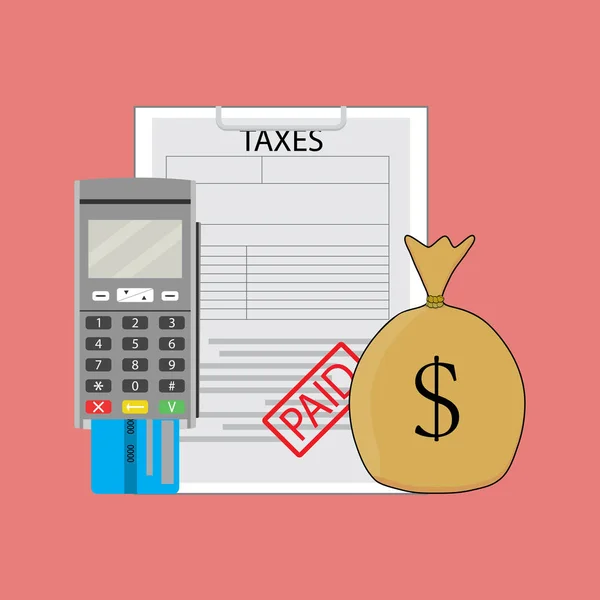 Gráfico pago pelo imposto , — Vetor de Stock