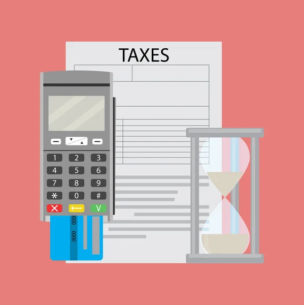 Document fiscal et virement payer de l'argent — Image vectorielle