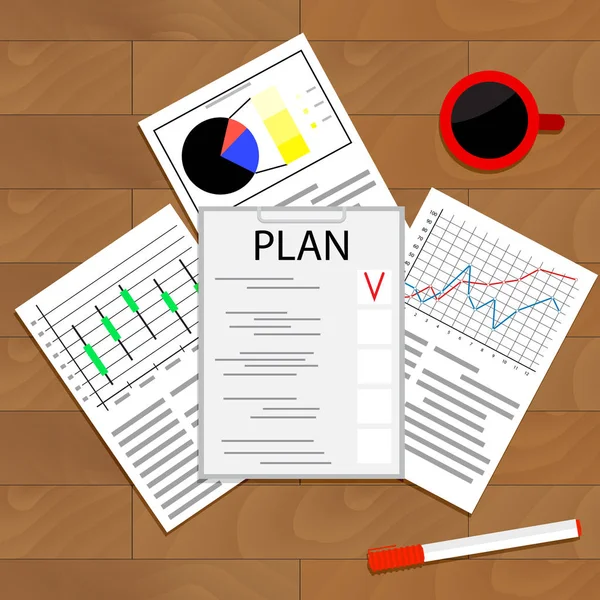Economische planning checklist — Stockvector