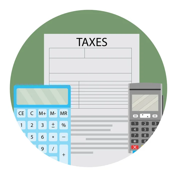 Calcolo annuale delle imposte — Vettoriale Stock