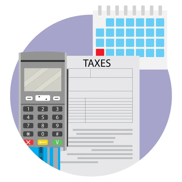 Datum van belastingheffing pictogram app — Stockvector