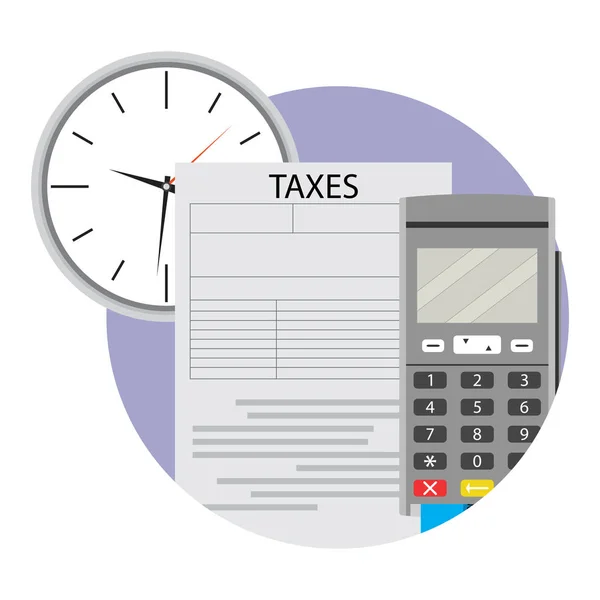 Payment tax icon via terminal — Stock Vector