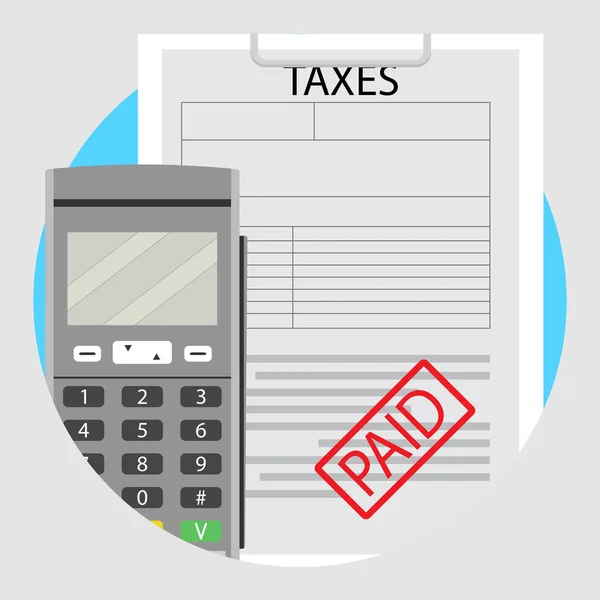 Icons paid taxes — Stock Vector