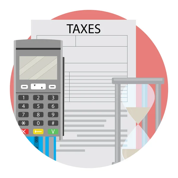 Icône temps de payer des impôts — Image vectorielle