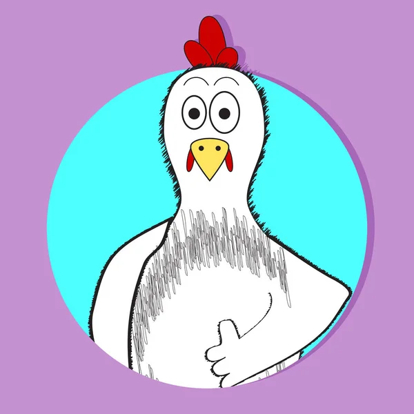 Chicken approval icon app animal avatar — Stock Vector
