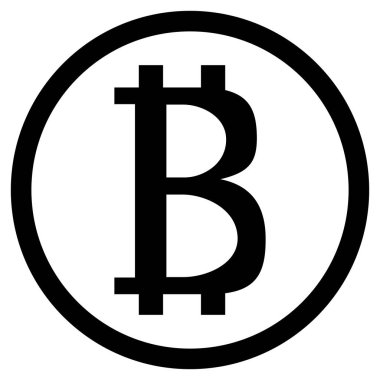 Bitcoin simge siyah beyaz para birimi