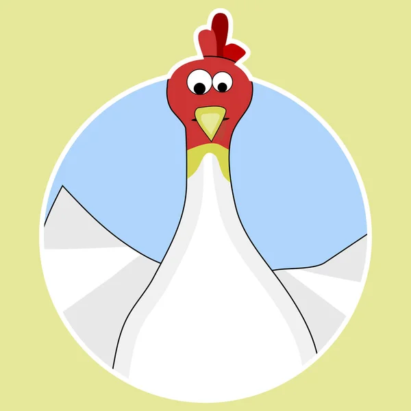 Sticker cartoon chicken icon vector — Stock Vector