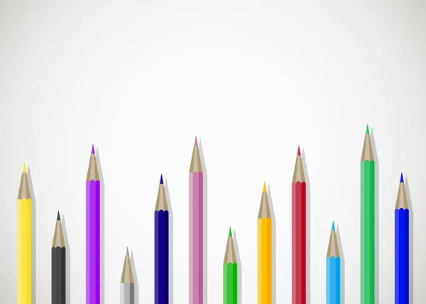 Crayons de couleur affiche de bannière d'art avec place pour le texte — Image vectorielle