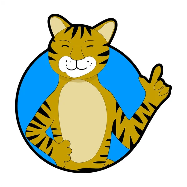 Tiger klistermærke ikon avatar – Stock-vektor