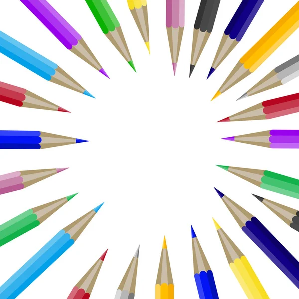 Crayons de couleur ronds avec espace pour le texte — Image vectorielle