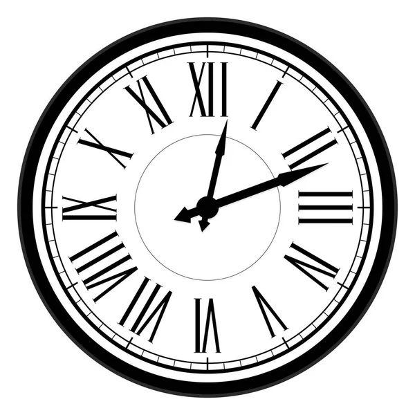 Reloj de línea Vintage con números romanos — Vector de stock