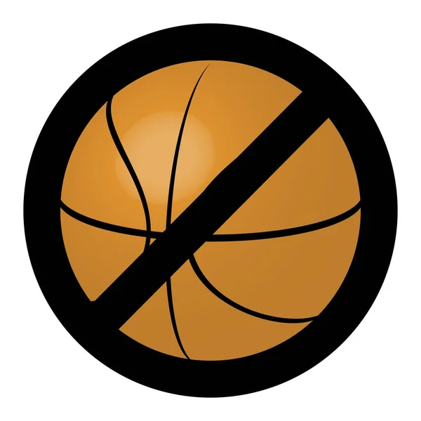 Bola de proibição de símbolo para o jogo de basquete — Vetor de Stock