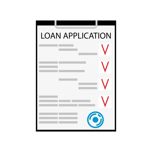 Loan application flat isolated on white — Stock Vector