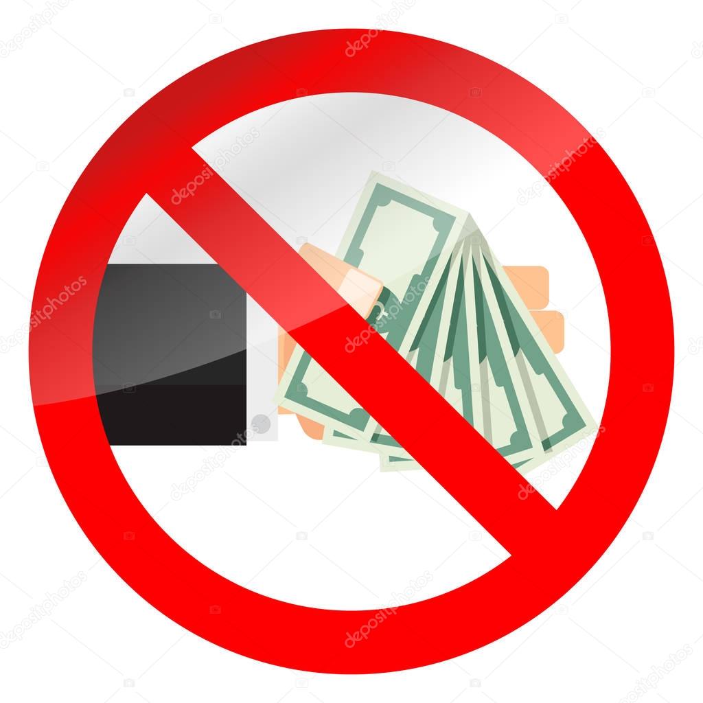 Ban cash money icon