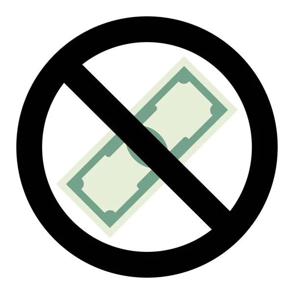 No hay dinero en efectivo icono — Vector de stock