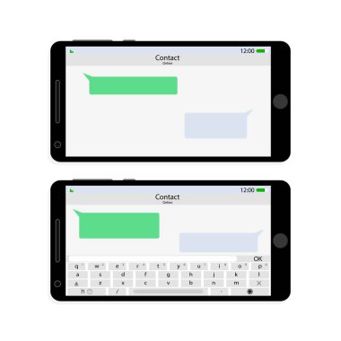Yatay olarak ileti Smartphone ekran arabirimi