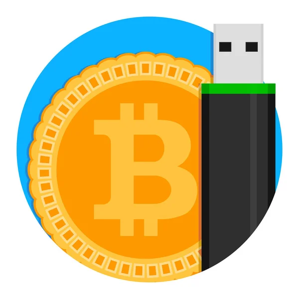 Pictogram van de opslag van de Bitcoin — Stockvector