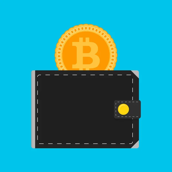 Bitcoin гаманець ізольовані плоскі — стоковий вектор