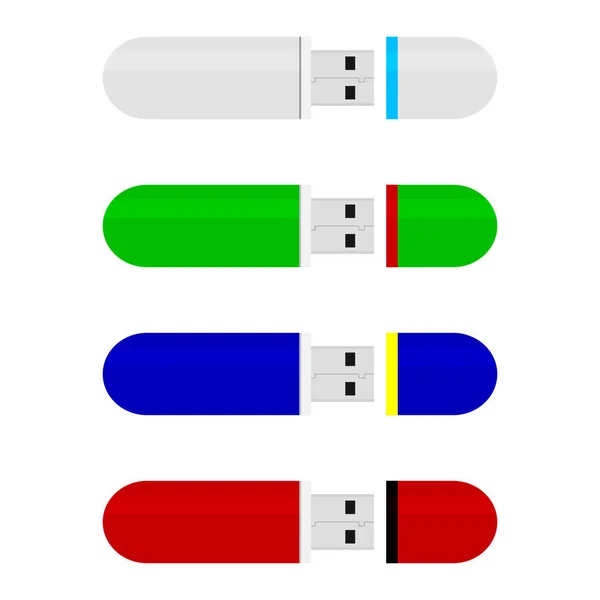 Χρωματιστά μονάδα flash stick συλλογή διάνυσμα — Διανυσματικό Αρχείο
