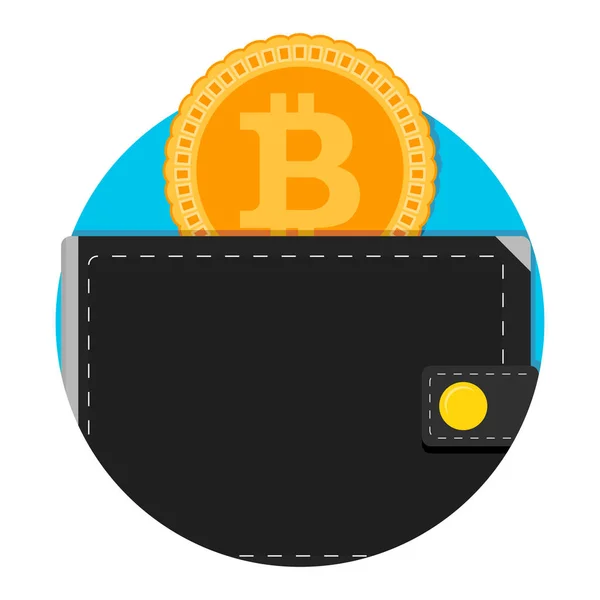Bitcoin アプリケーション アイコンの電子財布 — ストックベクタ