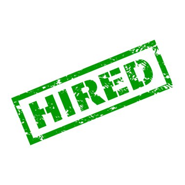 İşe alınan damga kauçuk simgesi