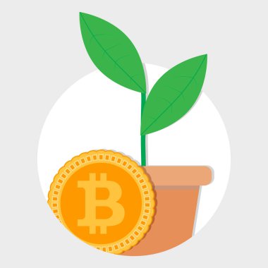 Büyüme Kripto sikke vektör düz simgesi