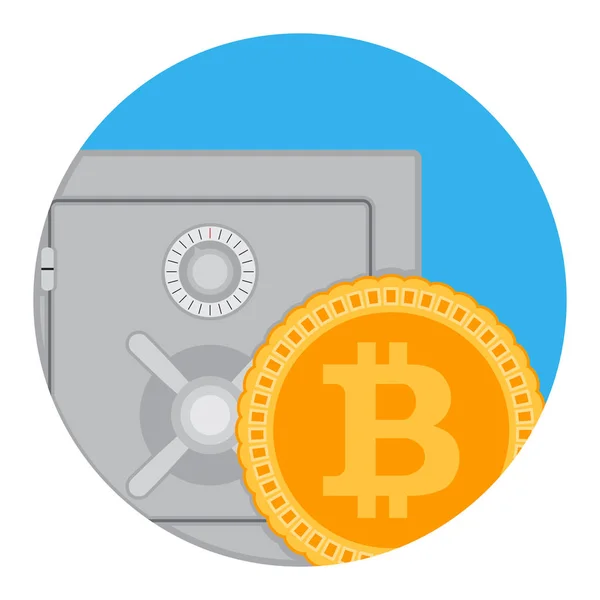貯蓄と bitcoin アイコン フラット アプリの蓄積 — ストックベクタ