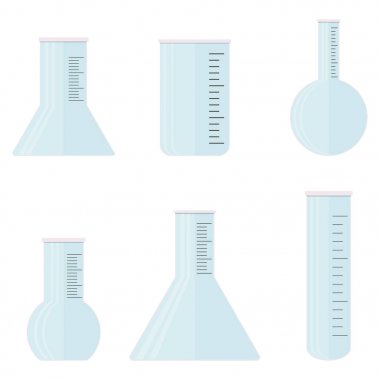 Cam laboratuvar düz set vektör için