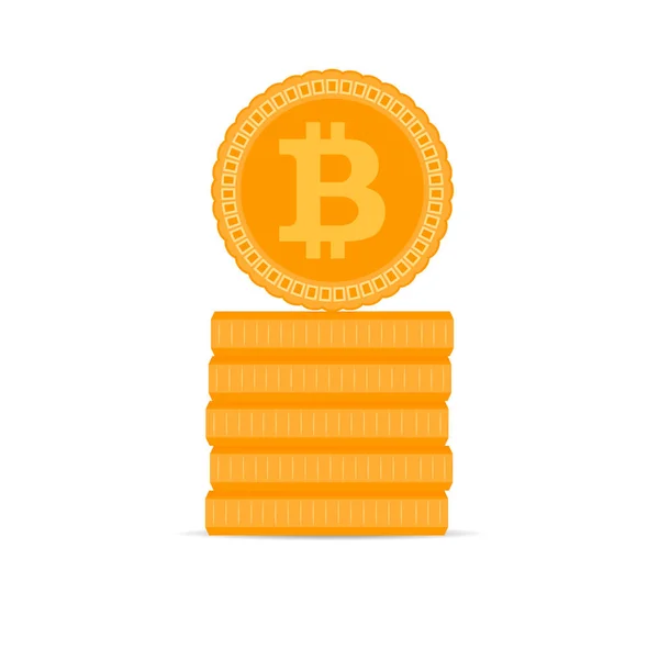 Stapel gouden bitcoin munten — Stockvector