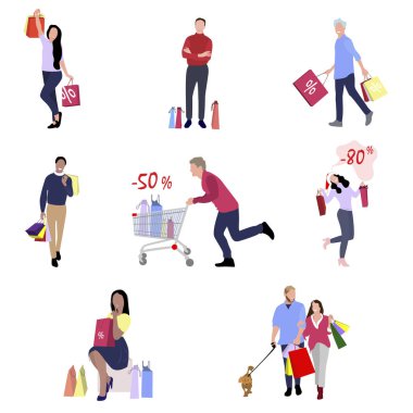 Alışveriş torbaları, hediyeler ve mağazalardan alınan paketler.