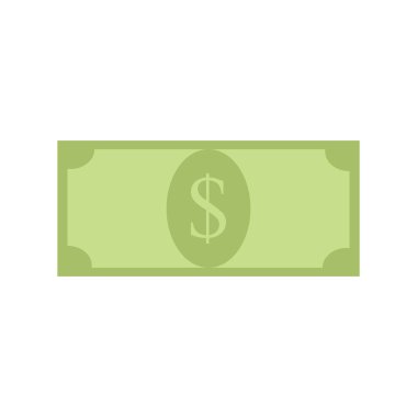 Bir dolarlık banknot karikatürü izole edildi