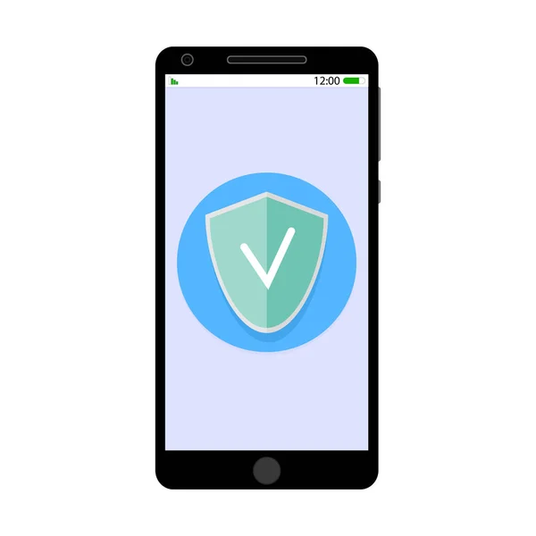 Antivirus smartphone móvil — Vector de stock