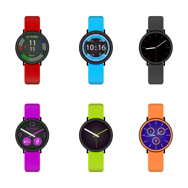 Coleção Design Interface Usuário Relógio Inteligente Relógio Esportivo Dispositivo Corrida — Vetor de Stock