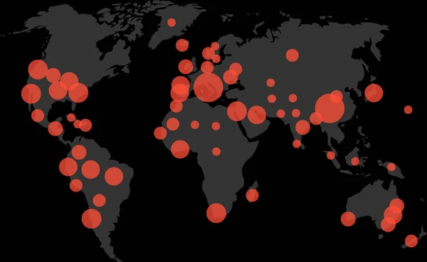Карты Инфографика Распространения Пандемической Инфекции Эпидемический Интерфейс Вспышки Земли Опасная — стоковый вектор