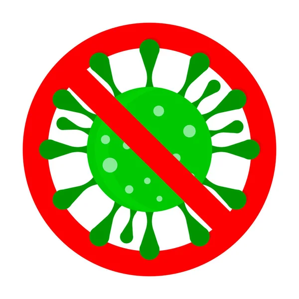 Yasak Covid Sembolü Yasaklı Virüs Enfeksiyon Enfeksiyonunu Engelleme Yasaklama Kovid — Stok Vektör