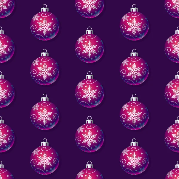 Purple Christmas Globe Seamless Pattern — Stock Vector