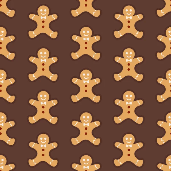 Gingerbread homem sem costura padrão — Vetor de Stock