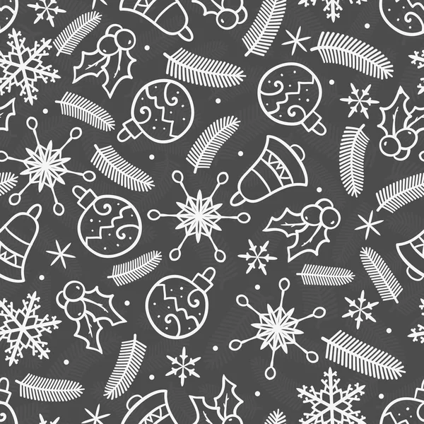 Christmas Ornaments Seamless Pattern — Stock Vector