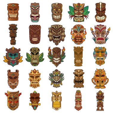 Renkli Tiki kafa küme tasarım