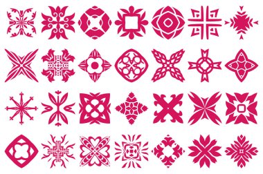 Soyut çiçek süs seti