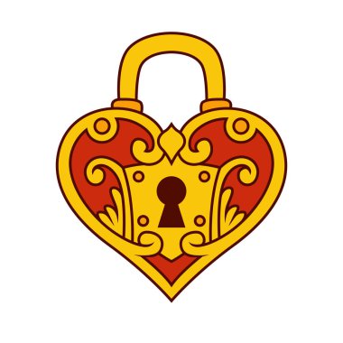 Kilit illüstrasyon şeklinde kalp