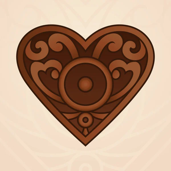 巧克力色的心图 — 图库矢量图片