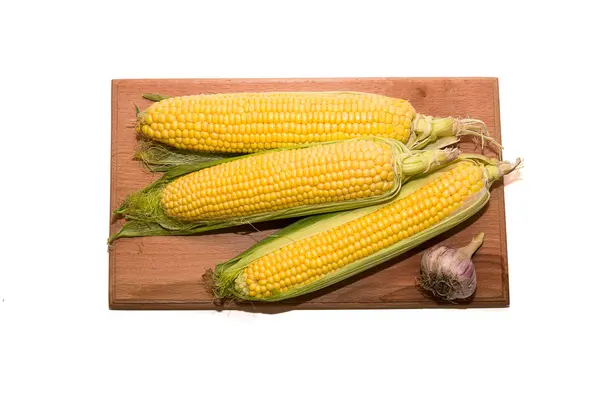 A gyümölcs, a kukorica, a fehér — Stock Fotó