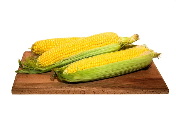 The fruit of the corn on white — Stock Photo, Image