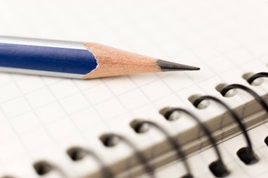 Kayıtlar için açık bir defter sayfalarında kalem