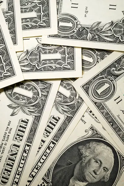 Fragmentos de los billetes en USD de cerca — Foto de Stock