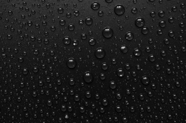 su siyah arka plan üzerine bırakır. Makro.