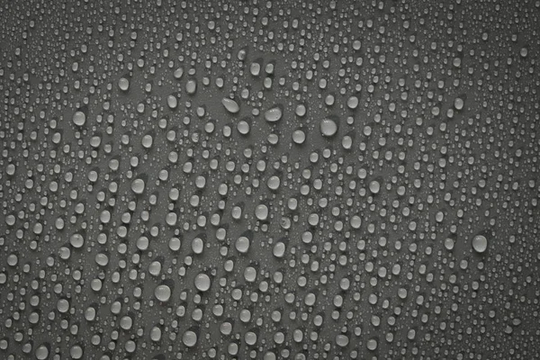 Gocce d'acqua su fondo nero. Macro . — Foto Stock