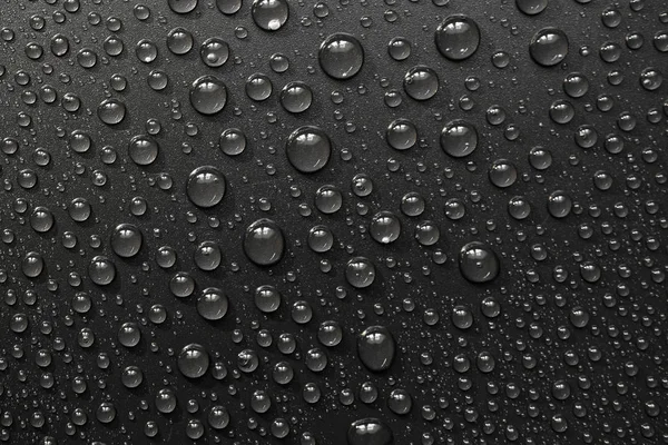 Water drops on black background. Macro. — Stock Photo, Image