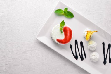 Panacotta dessert On  background